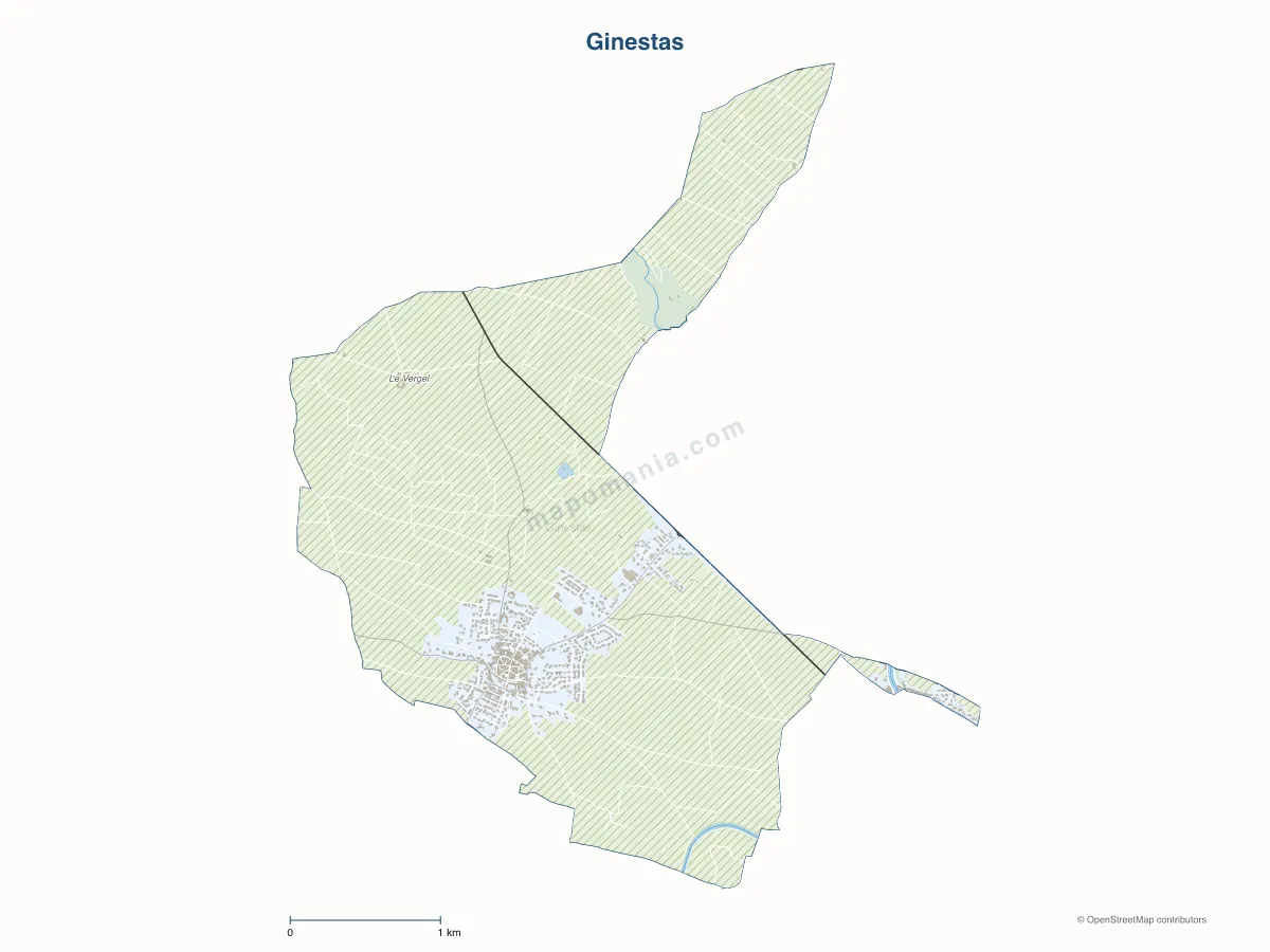 Carte de Ginestas à personnaliser
