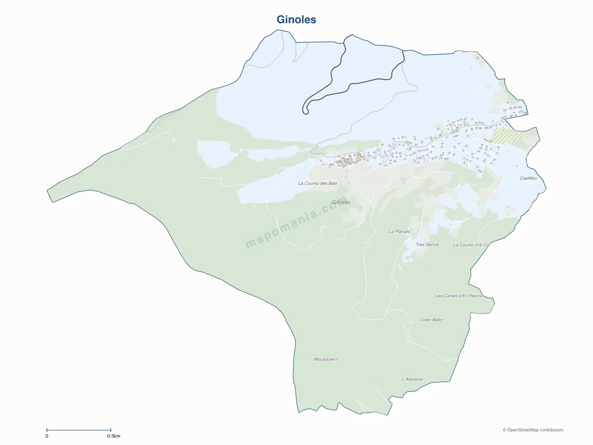 Carte de Ginoles à personnaliser