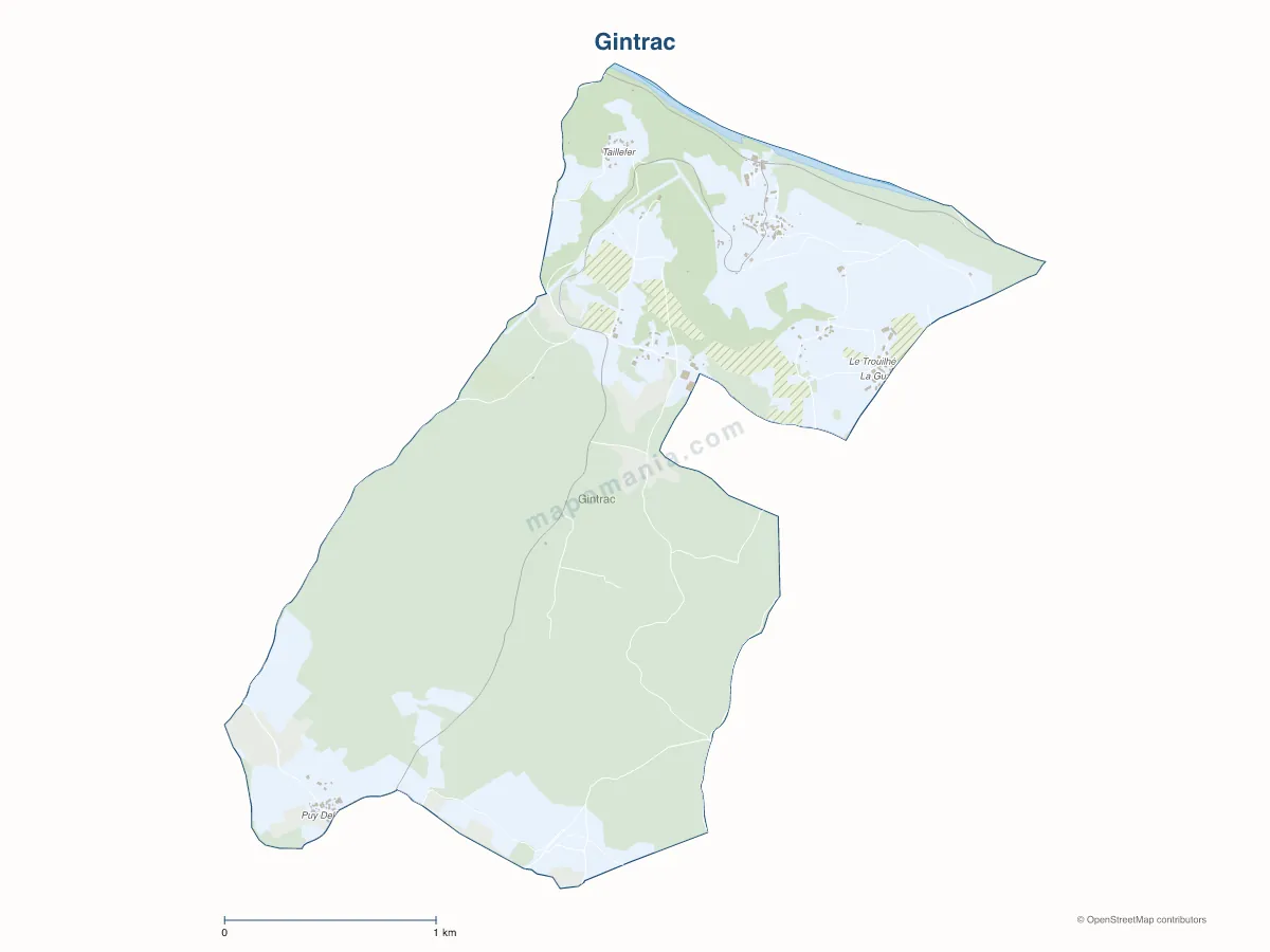 Carte de Gintrac à personnaliser