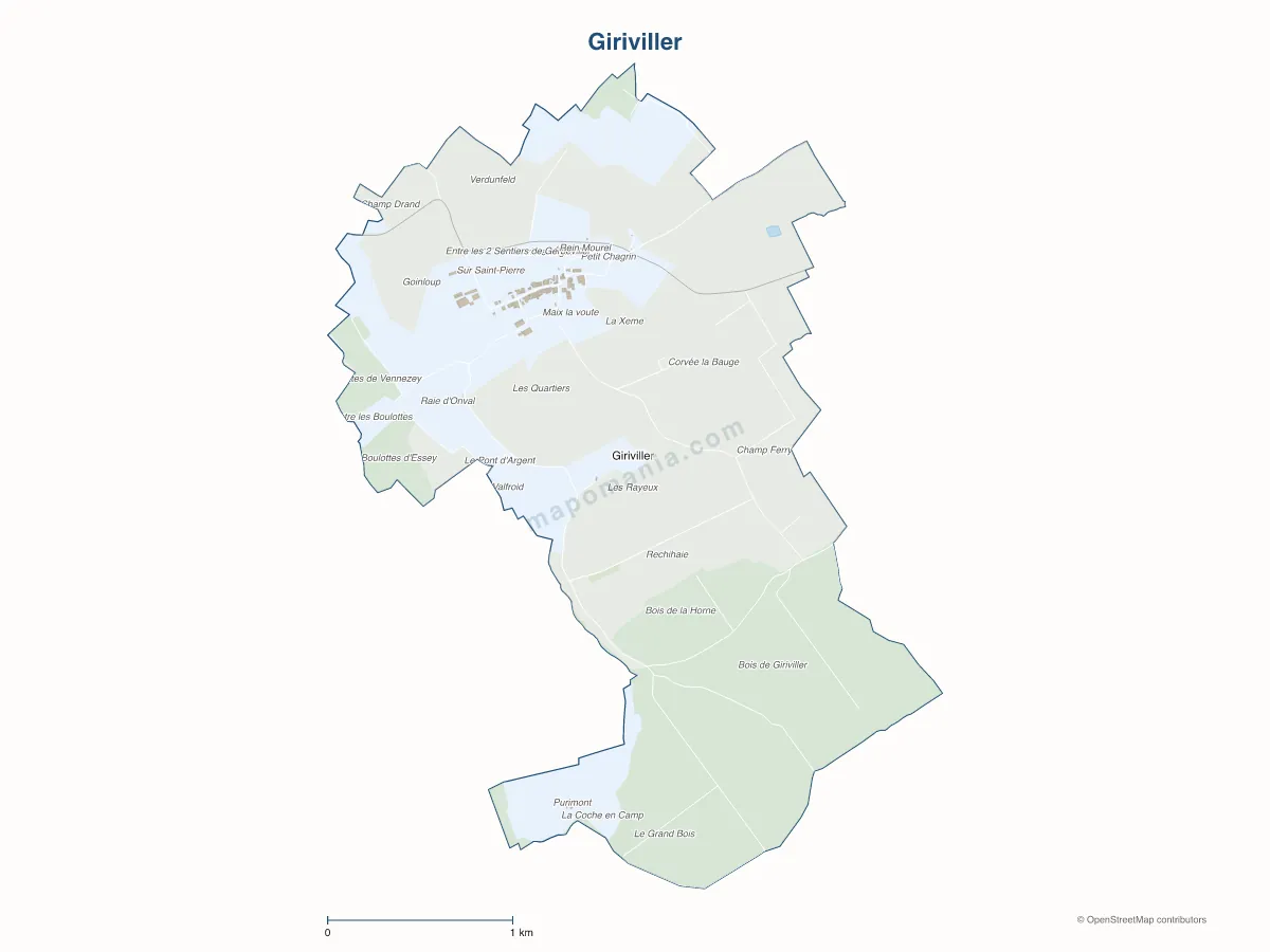 Carte de Giriviller à personnaliser