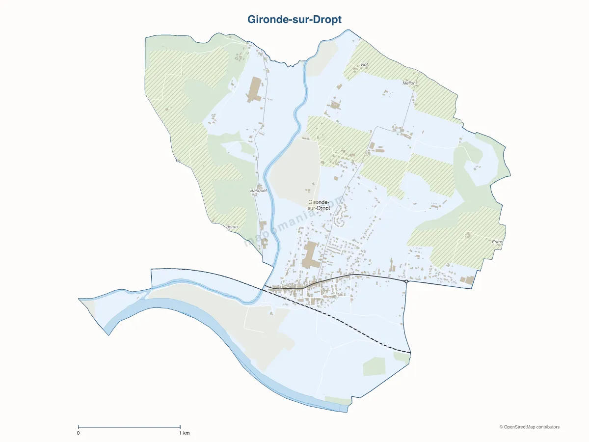 Carte de Gironde-sur-Dropt à personnaliser