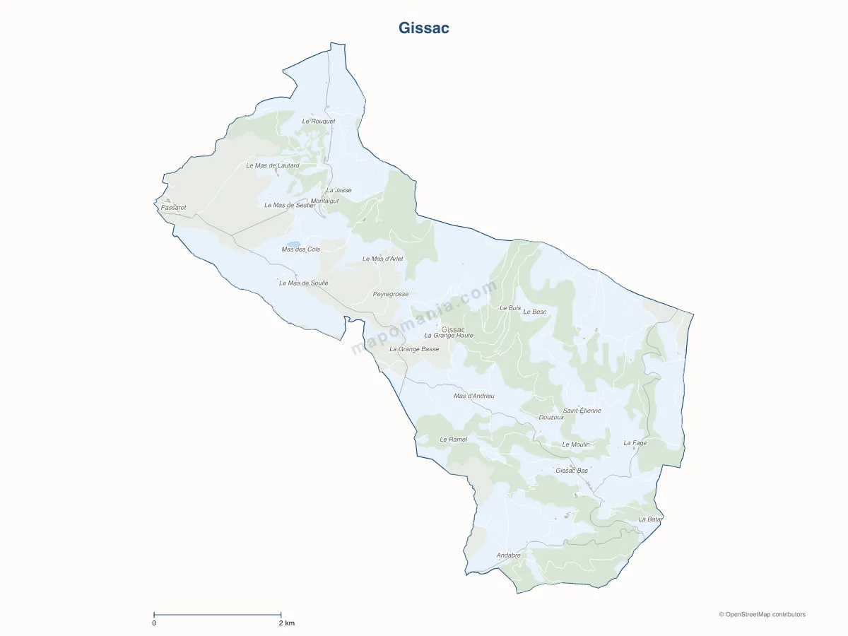 Carte de Gissac à personnaliser
