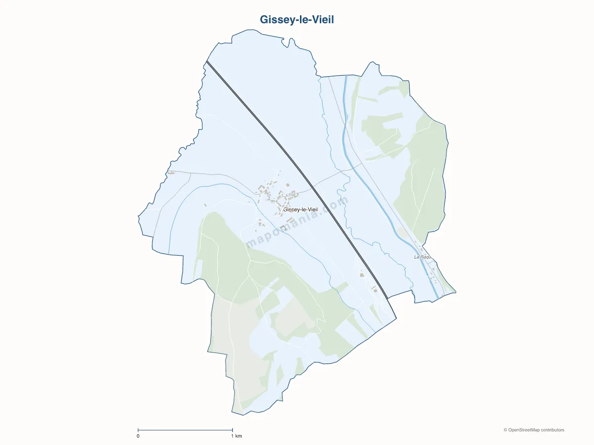 Carte de Gissey-le-Vieil à personnaliser