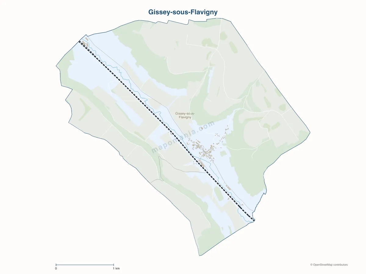 Carte de Gissey-sous-Flavigny à personnaliser