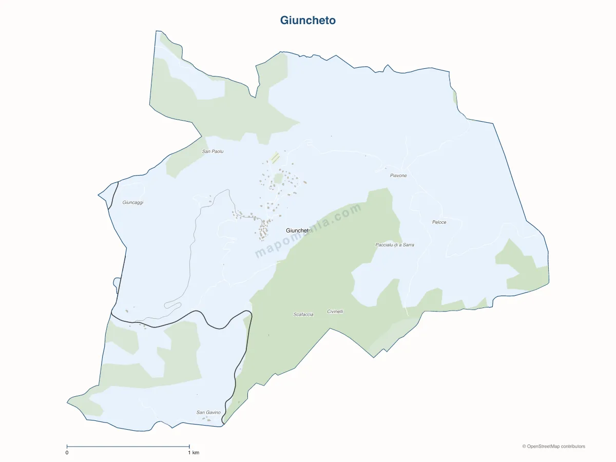 Carte de Giuncheto à personnaliser