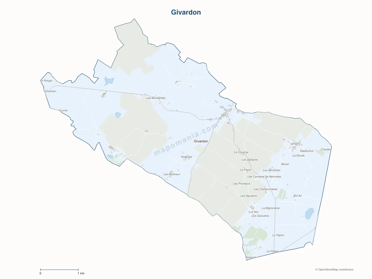 Carte de Givardon à personnaliser