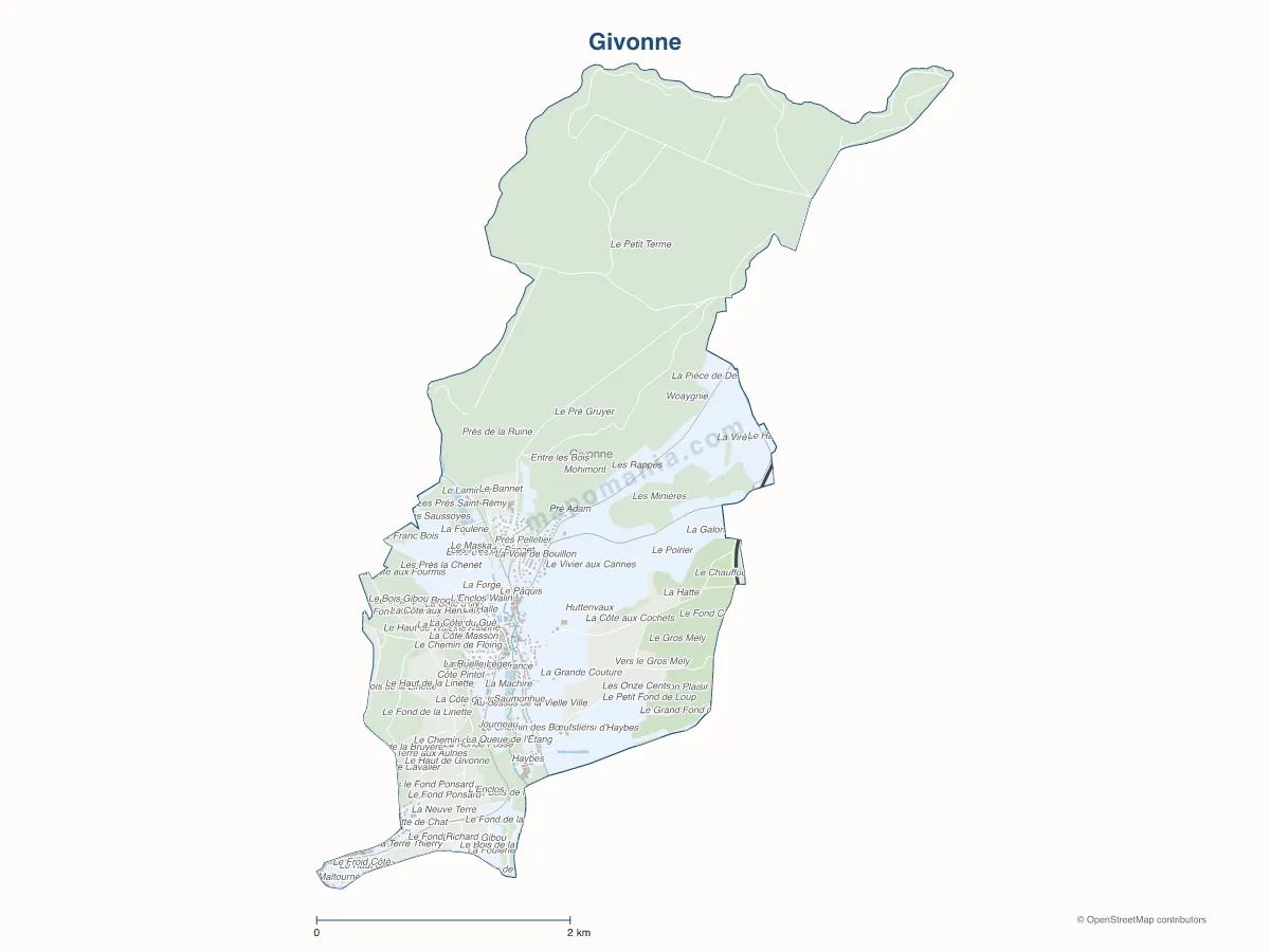 Carte de Givonne à personnaliser