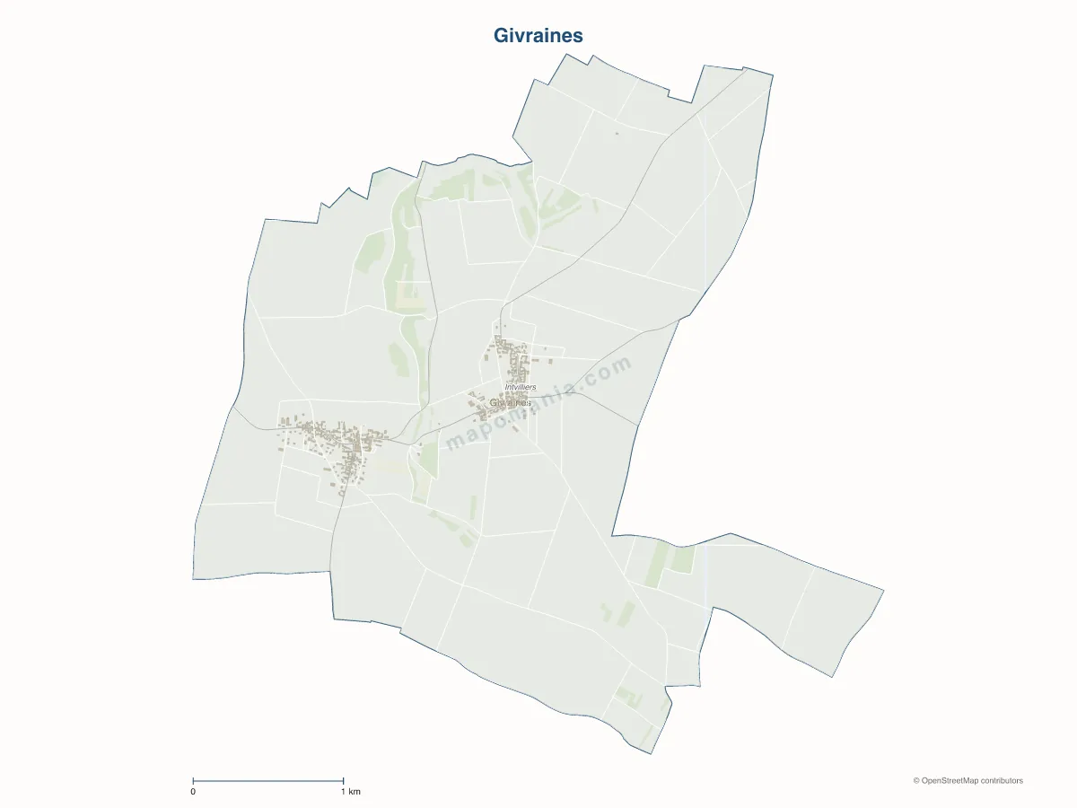 Carte de Givraines à personnaliser