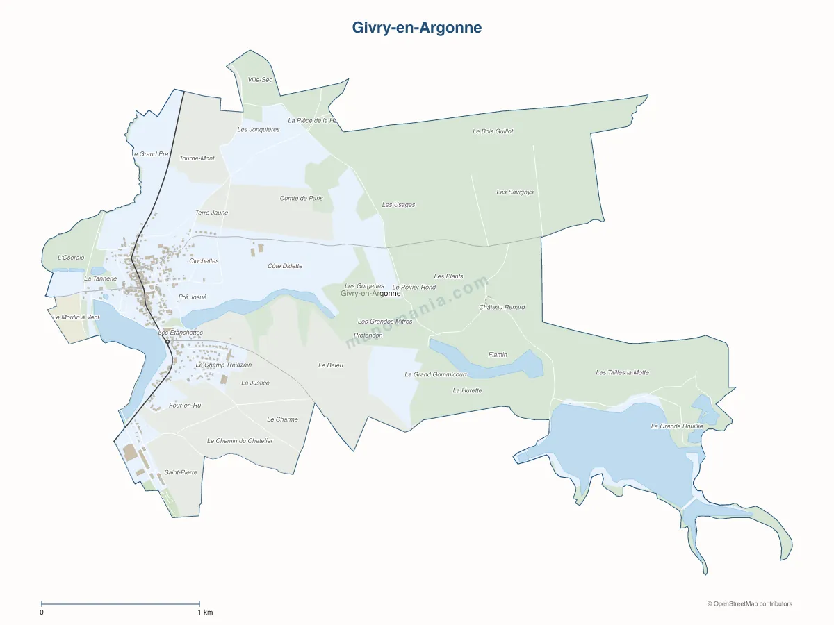 Carte de Givry-en-Argonne à personnaliser