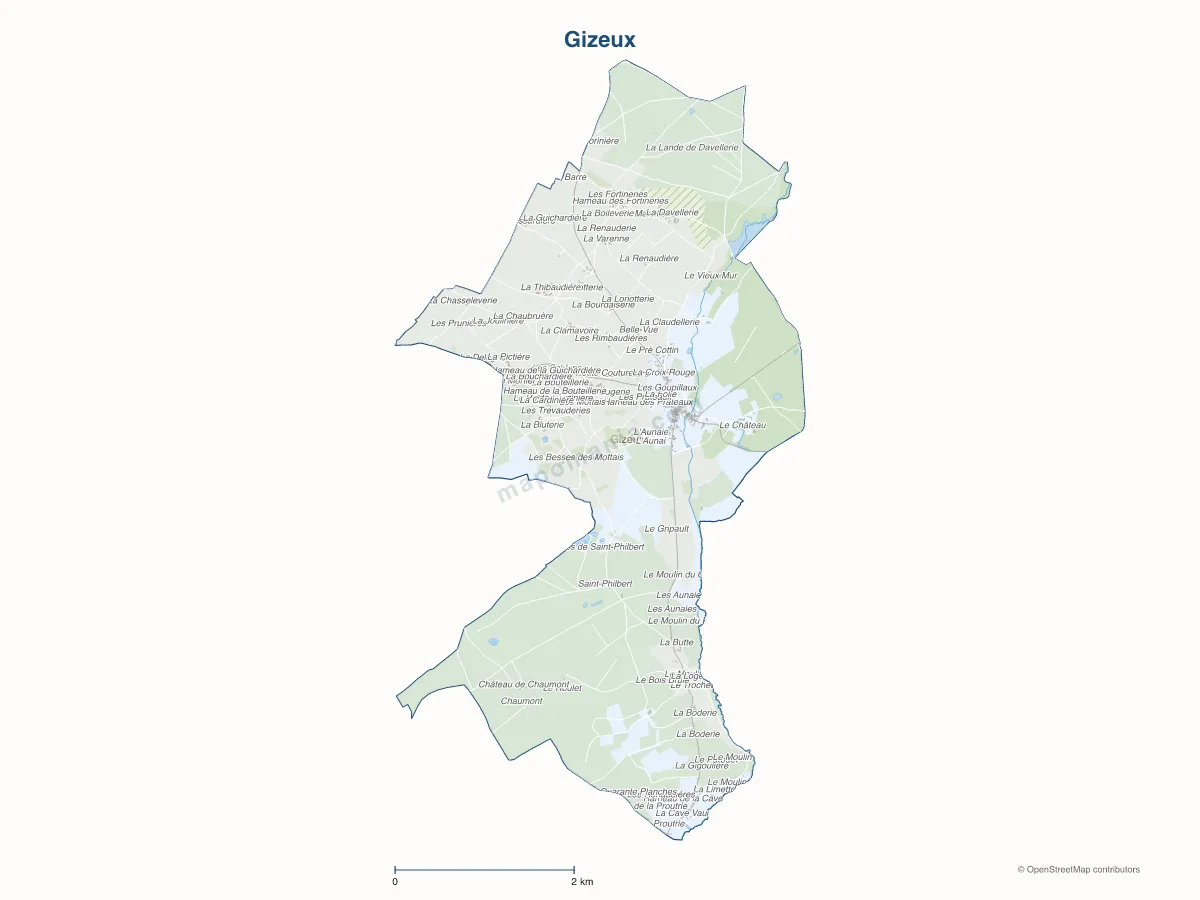 Carte de Gizeux à personnaliser