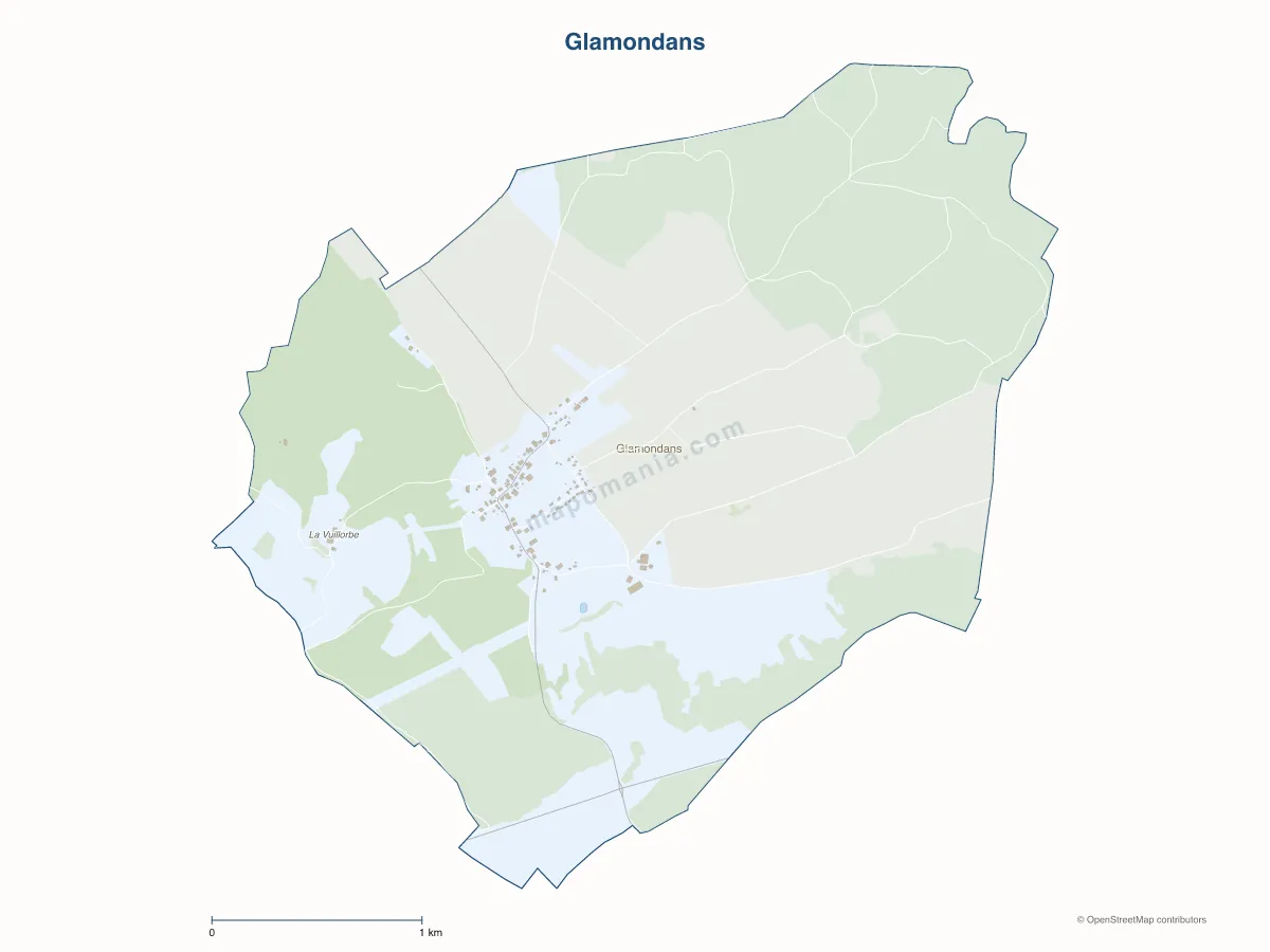 Carte de Glamondans à personnaliser