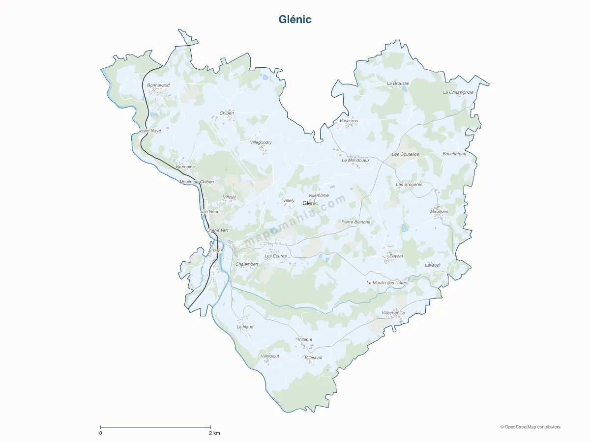 Carte de Glénic à personnaliser