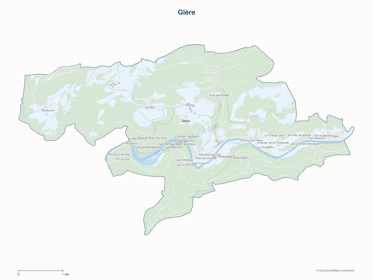 Carte de Glère à personnaliser