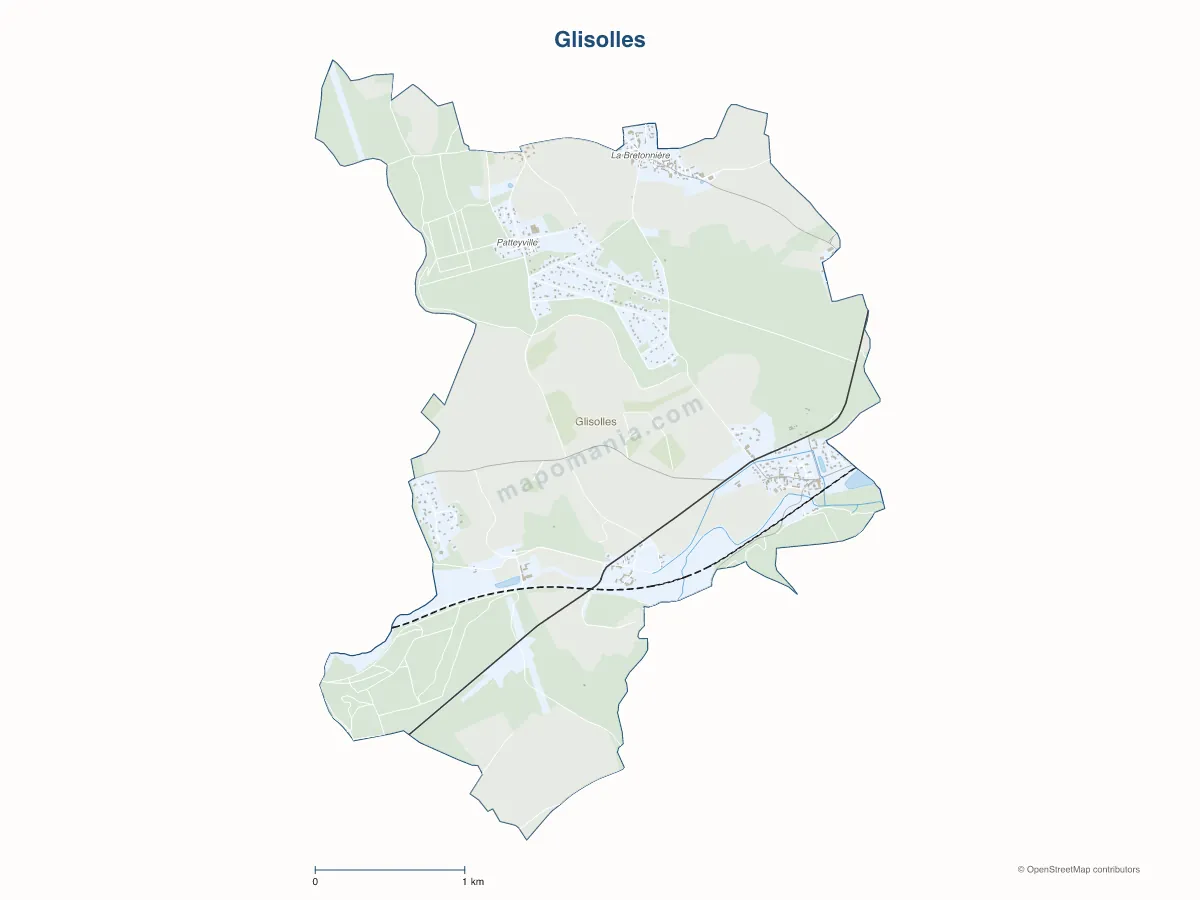 Carte de Glisolles à personnaliser