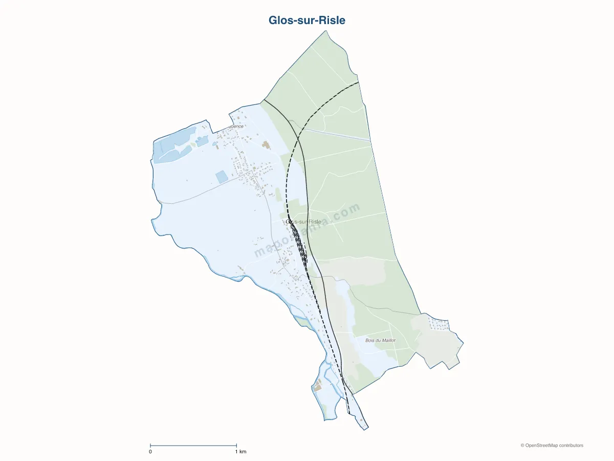 Carte de Glos-sur-Risle à personnaliser