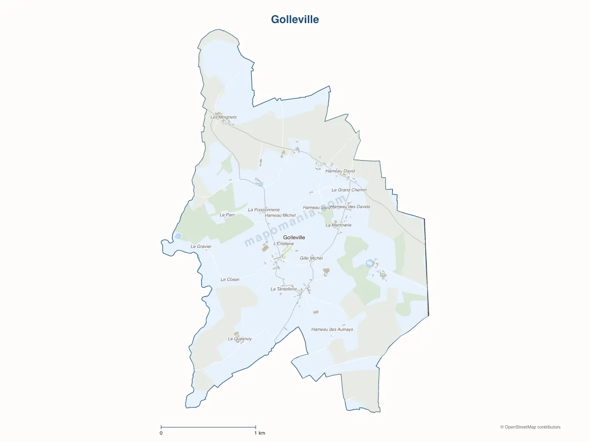 Carte de Golleville à personnaliser