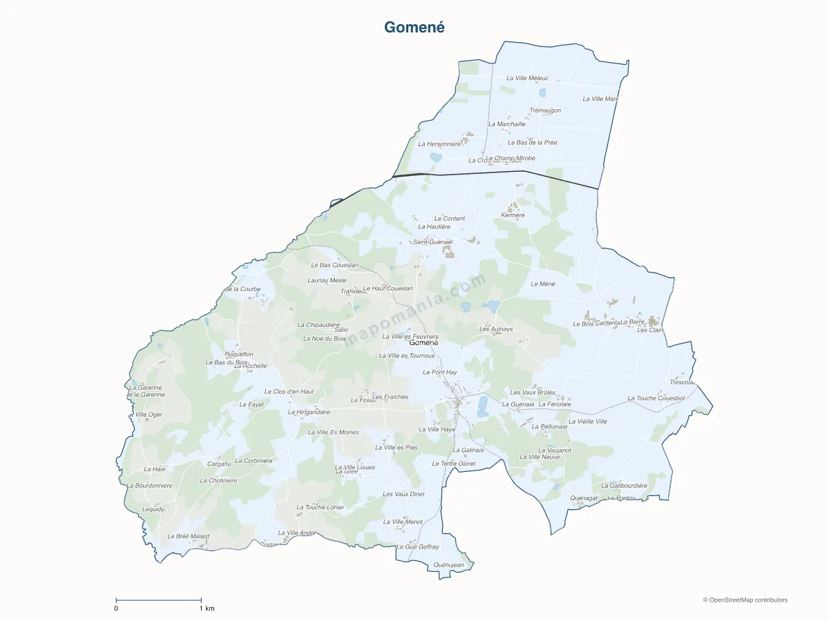 Carte de Gomené à personnaliser