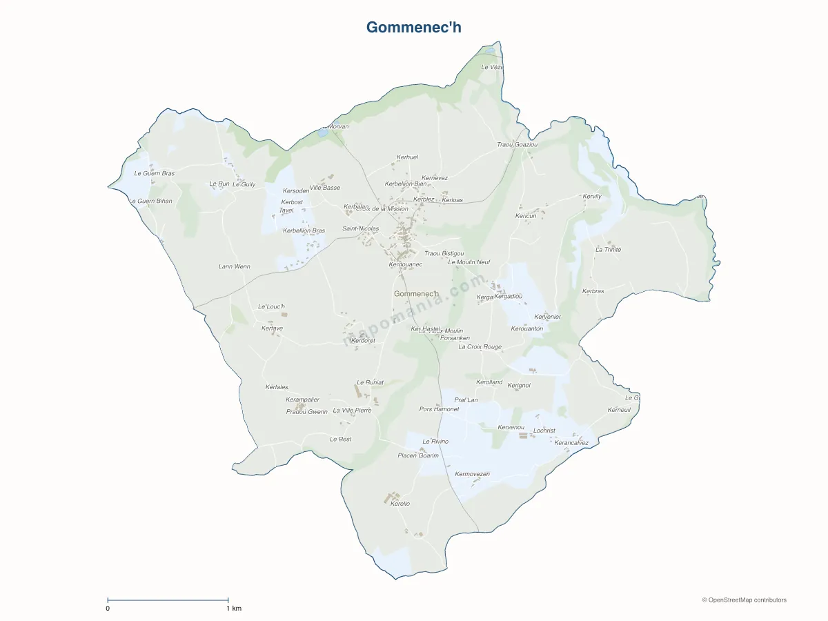 Carte de Gommenec'h à personnaliser