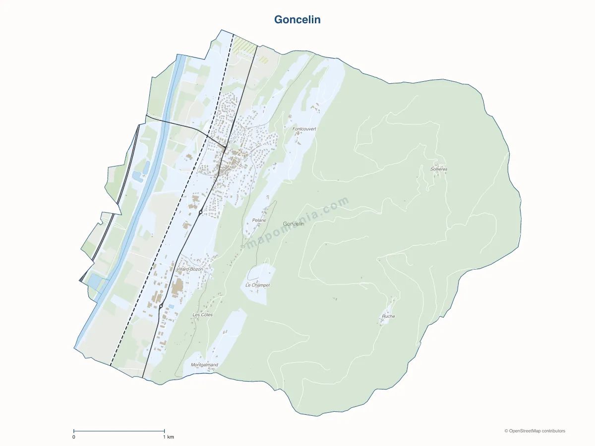 Carte de Goncelin à personnaliser