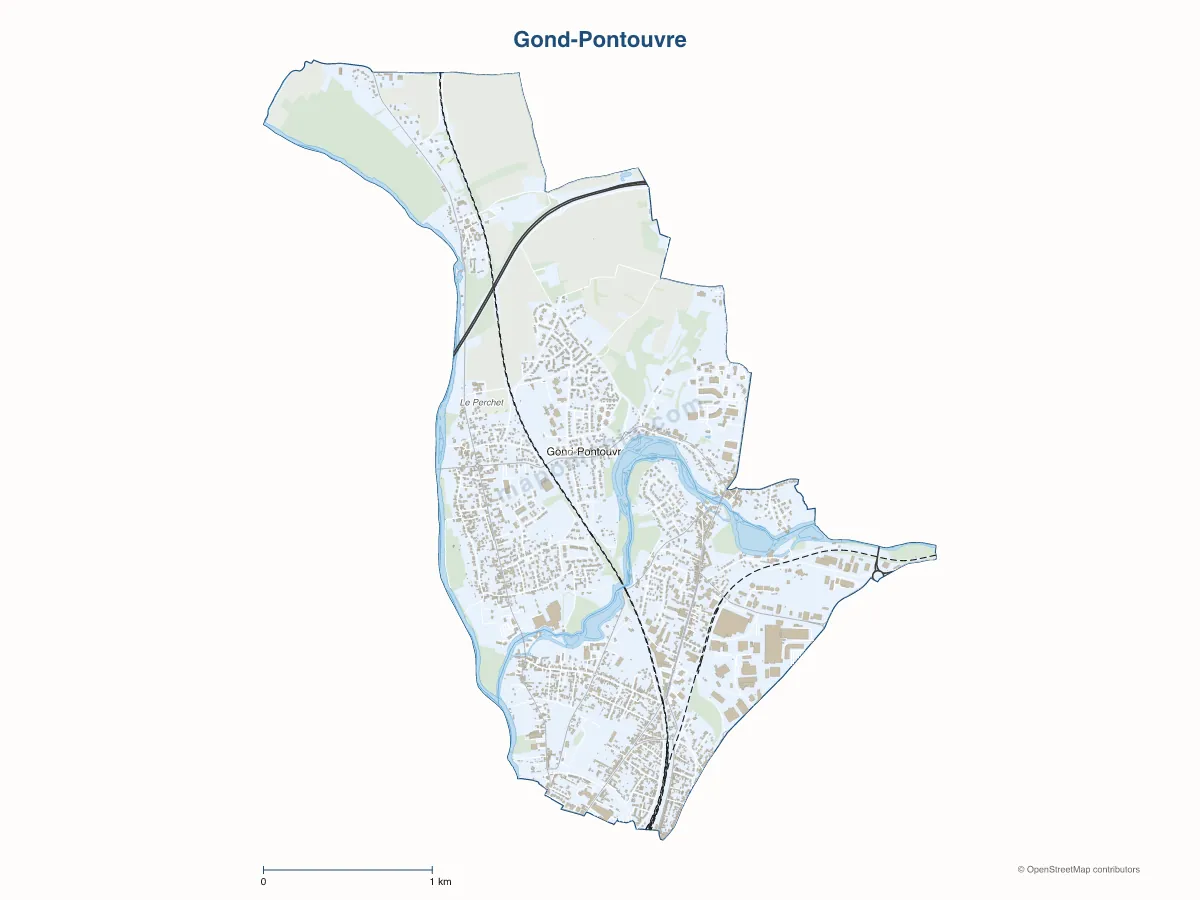 Carte de Gond-Pontouvre à personnaliser