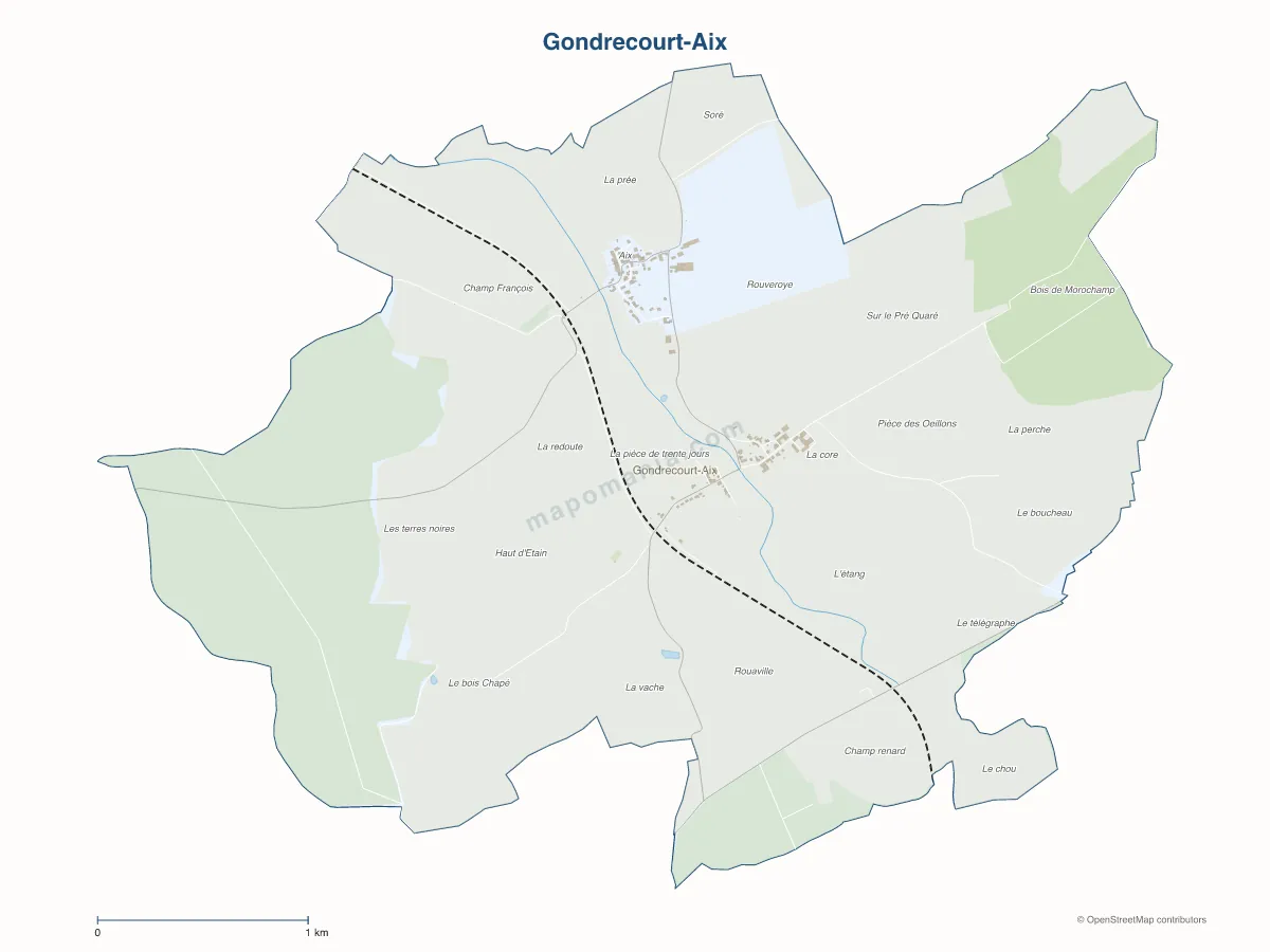 Carte de Gondrecourt-Aix à personnaliser