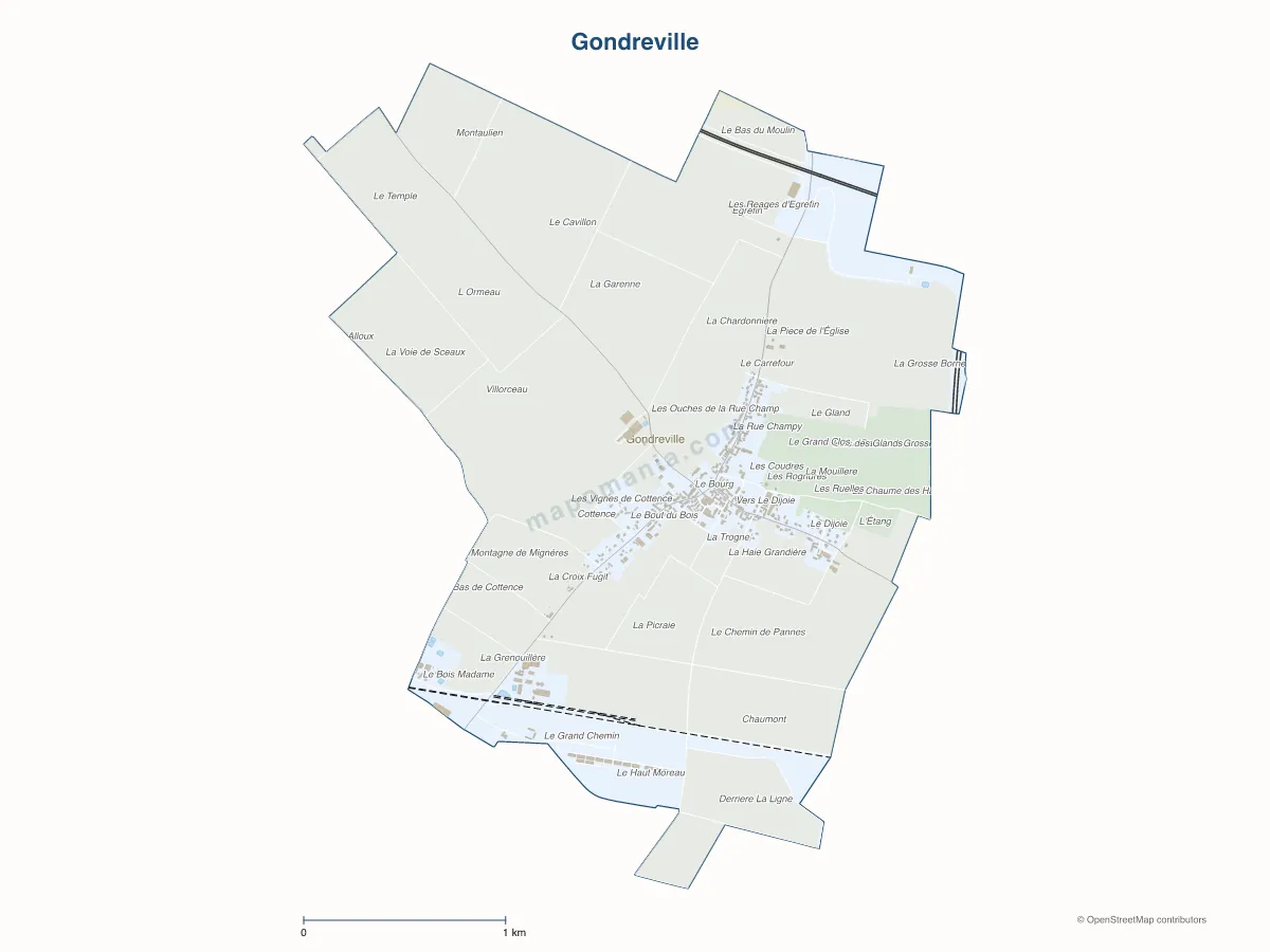 Carte de Gondreville à personnaliser