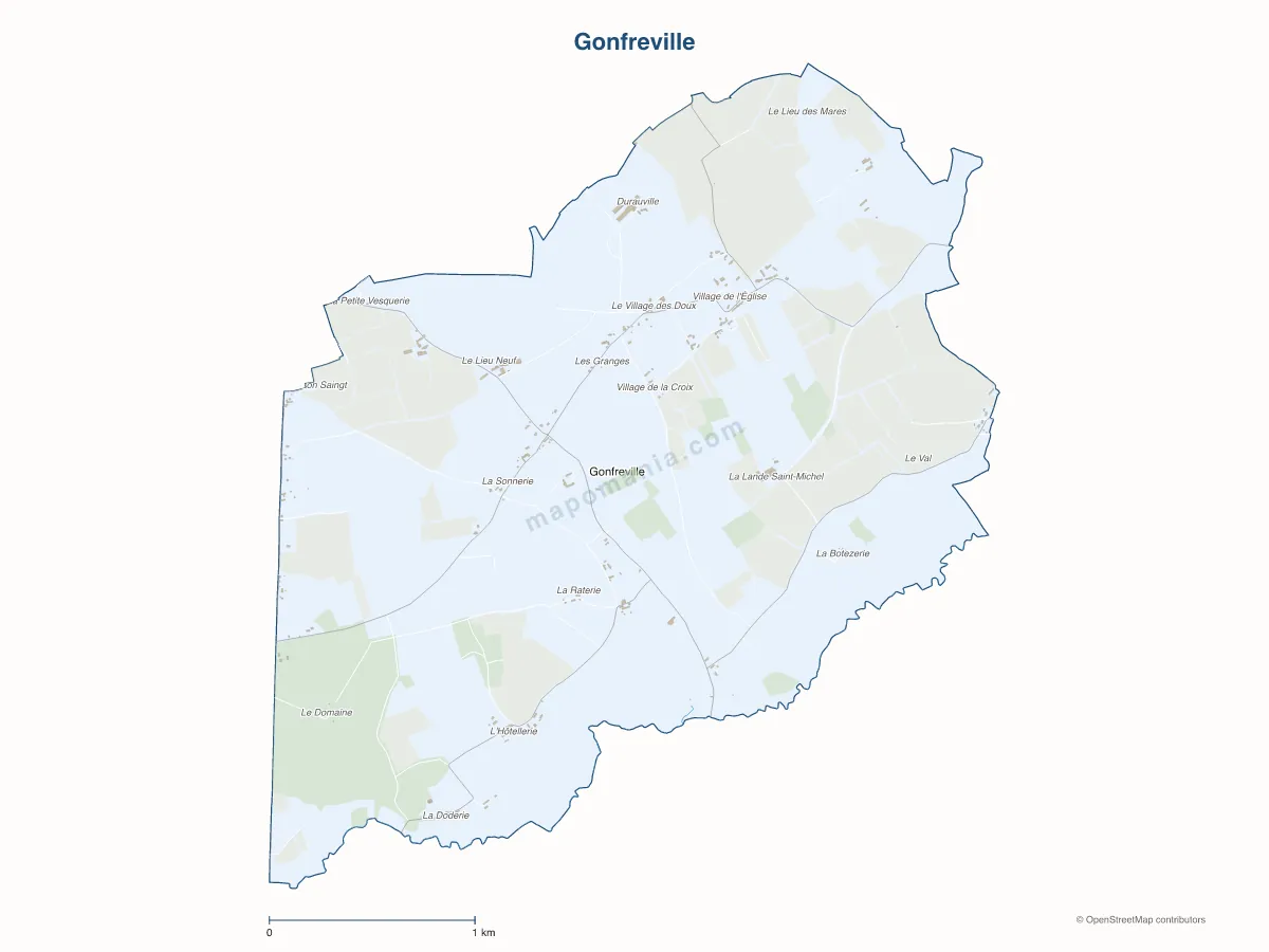 Carte de Gonfreville à personnaliser