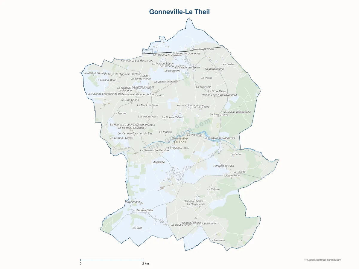 Carte de Gonneville-Le Theil à personnaliser