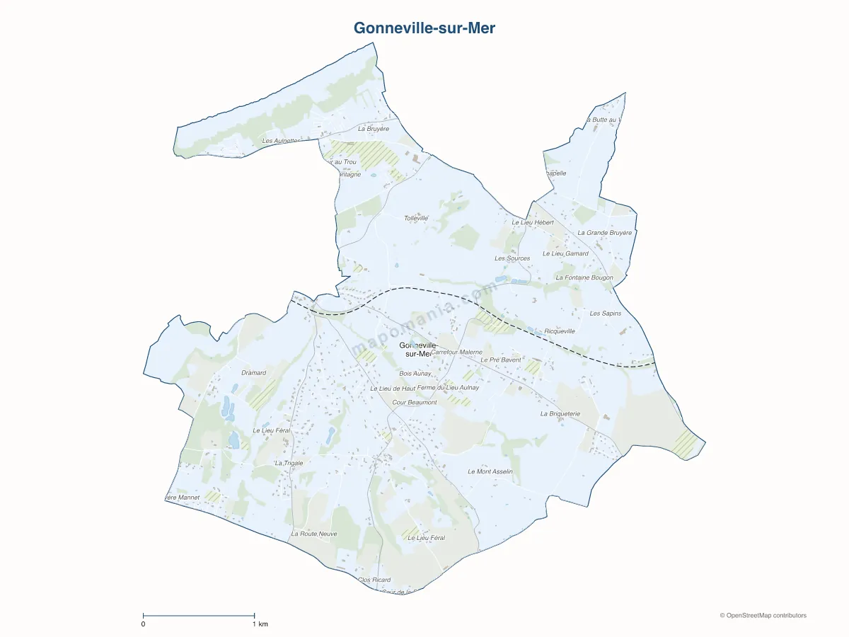 Carte de Gonneville-sur-Mer à personnaliser