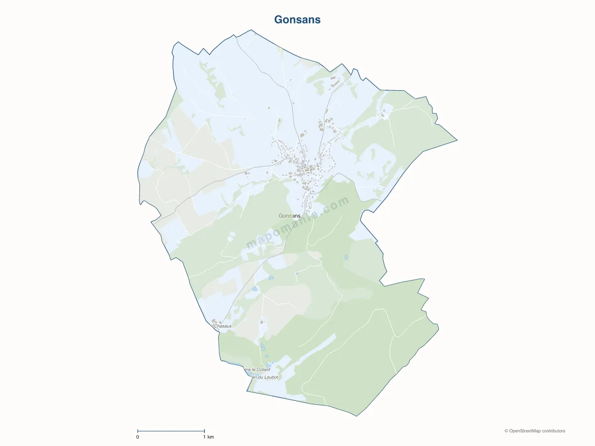 Carte de Gonsans à personnaliser