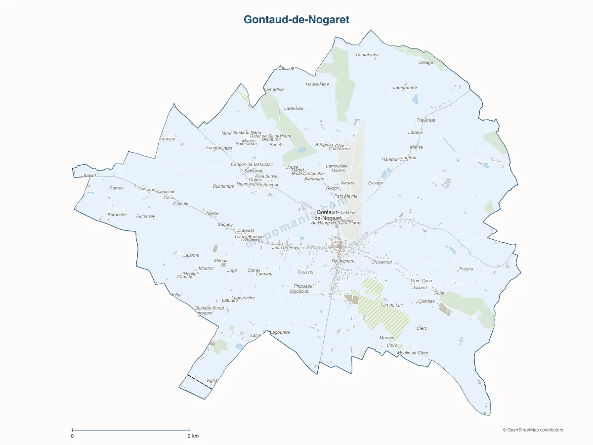 Carte de Gontaud-de-Nogaret à personnaliser