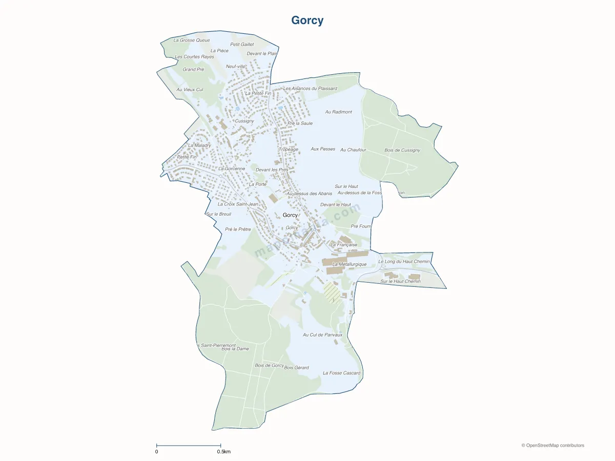 Carte de Gorcy à personnaliser