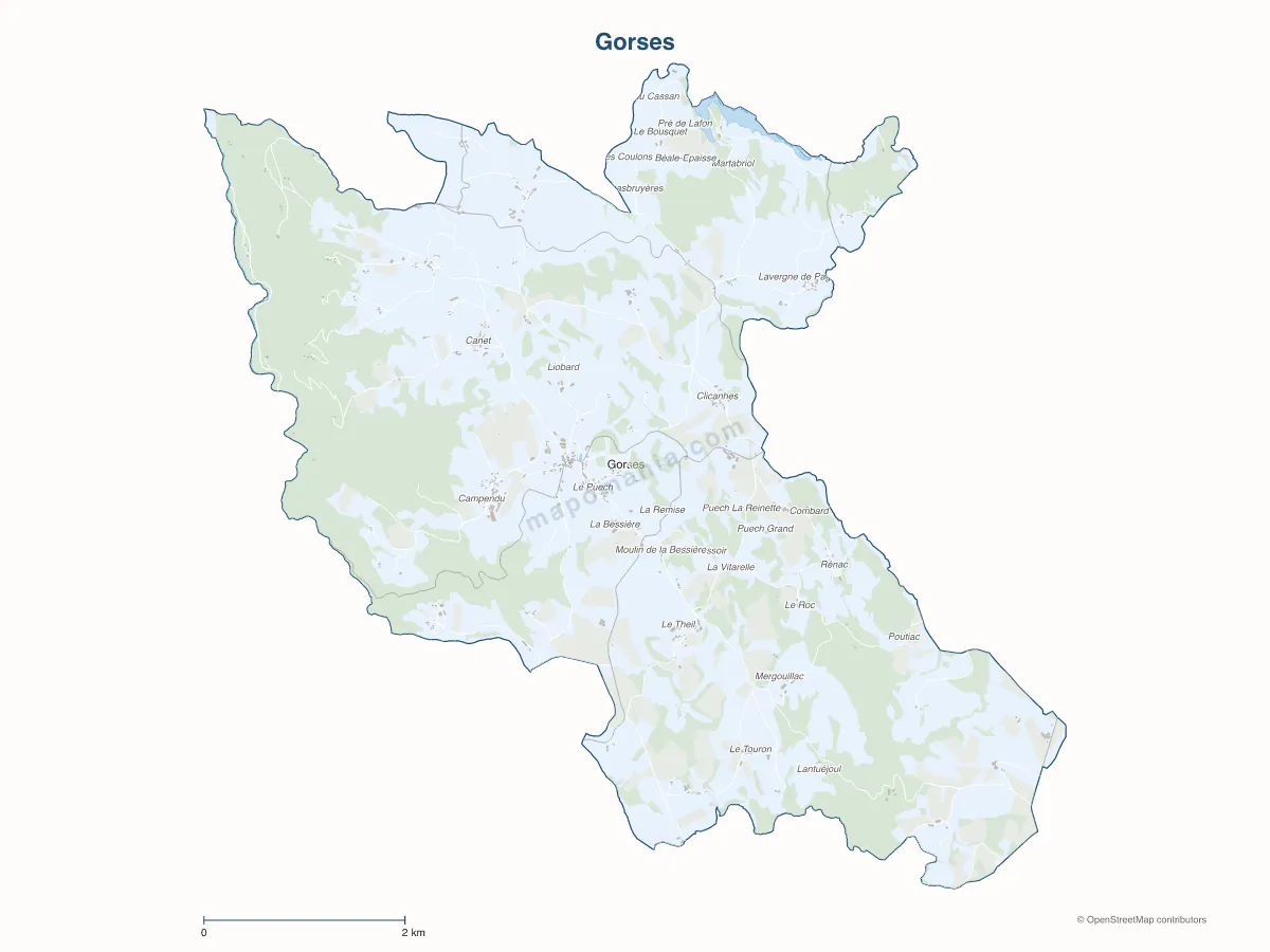 Carte de Gorses à personnaliser