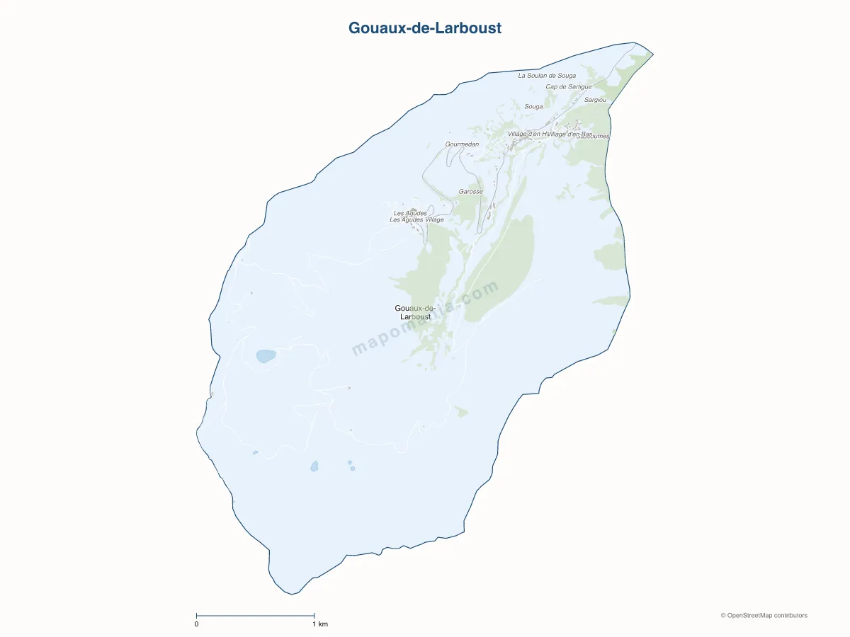 Carte de Gouaux-de-Larboust à personnaliser