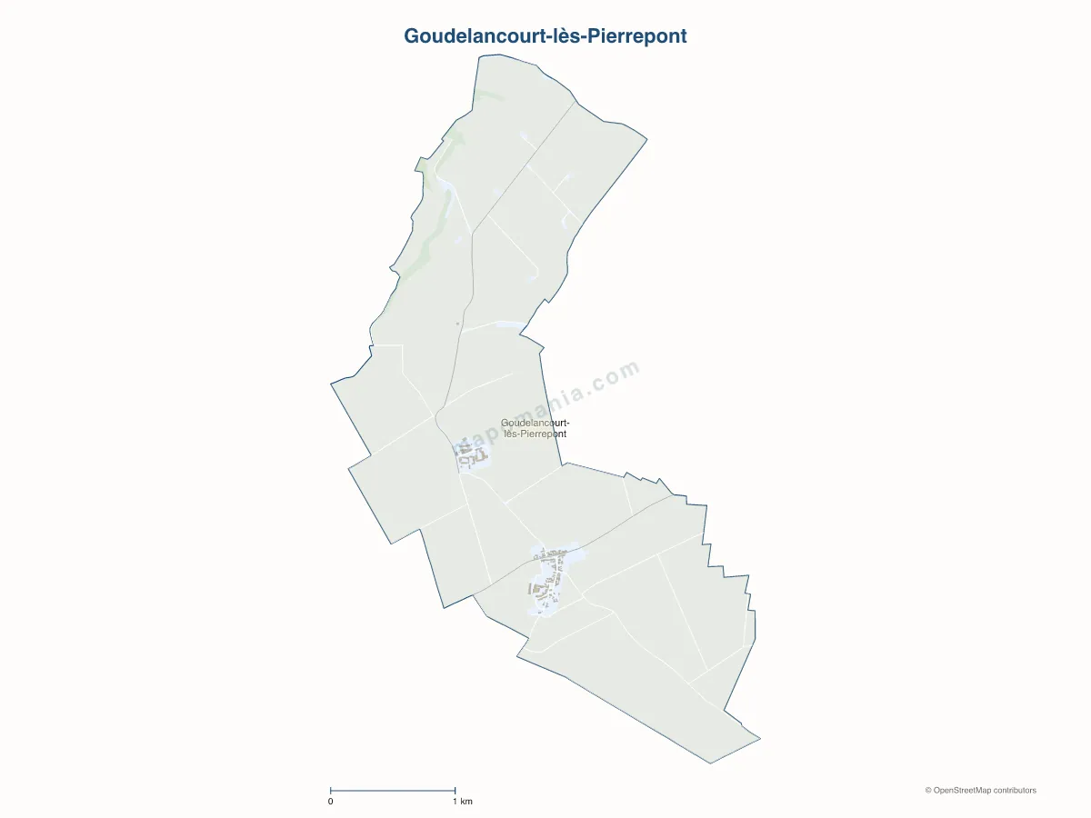 Carte de Goudelancourt-lès-Pierrepont à personnaliser