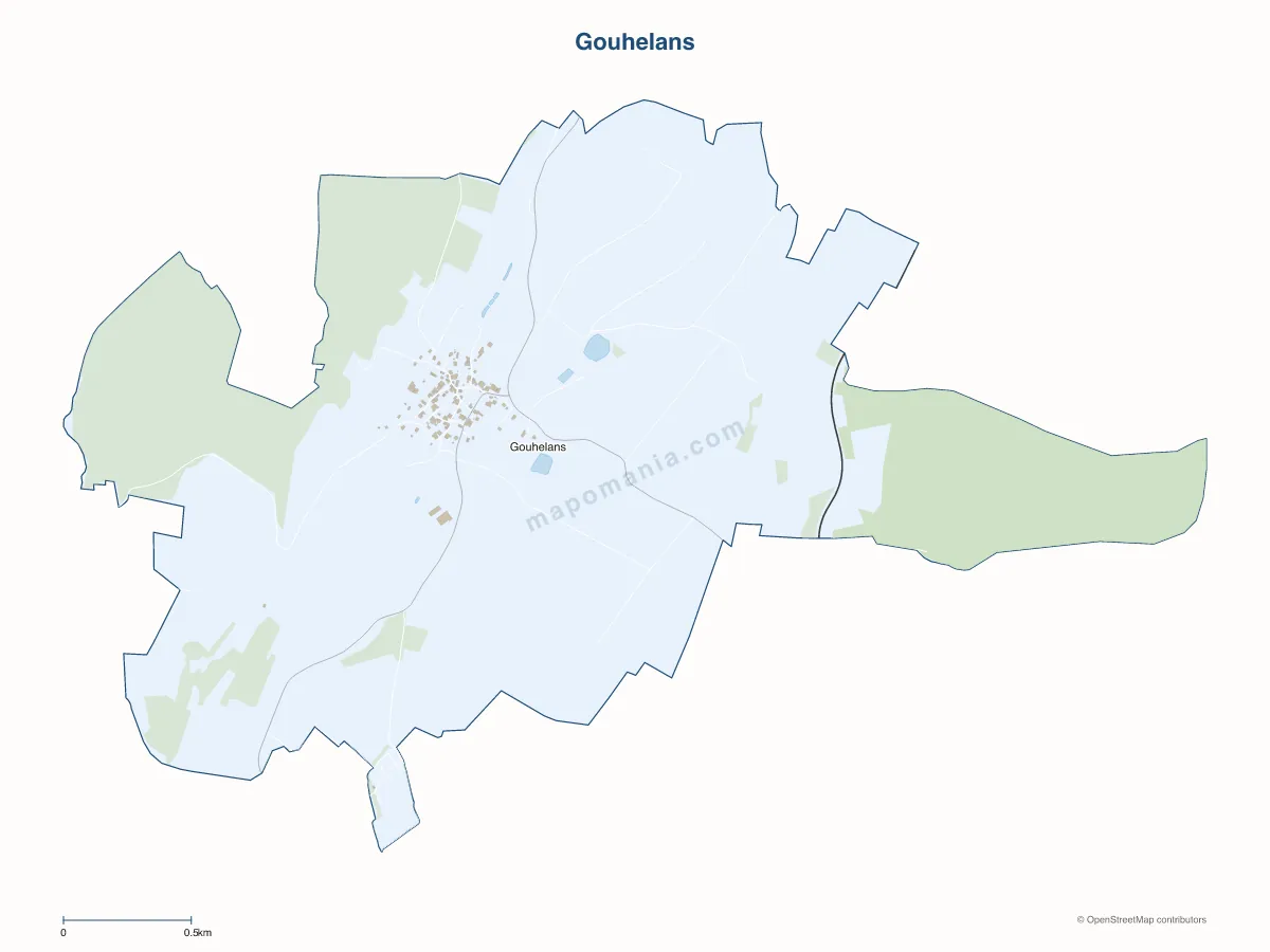Carte de Gouhelans à personnaliser