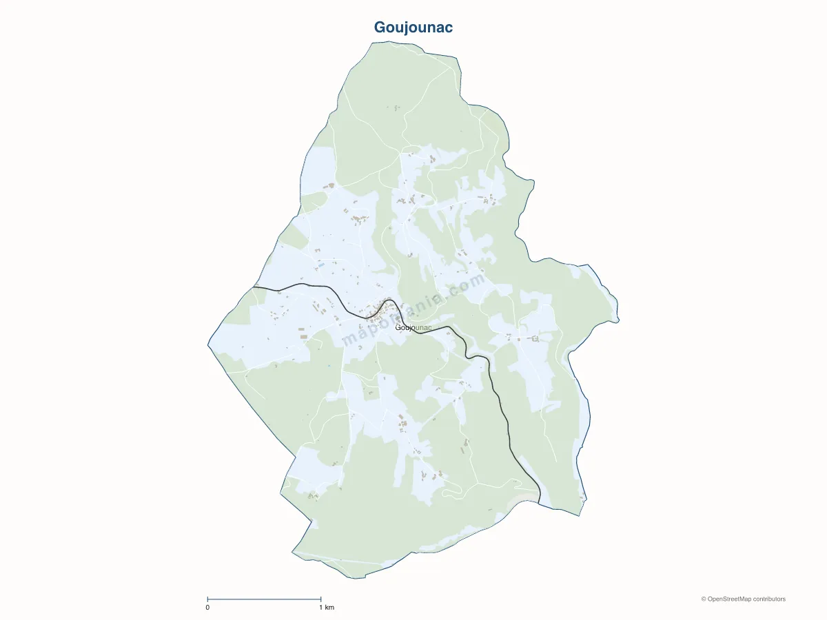 Carte de Goujounac à personnaliser