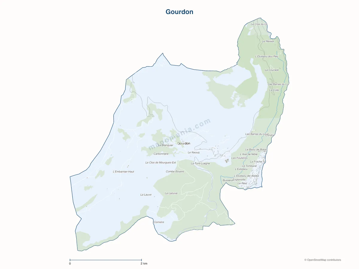 Carte de Gourdon à personnaliser