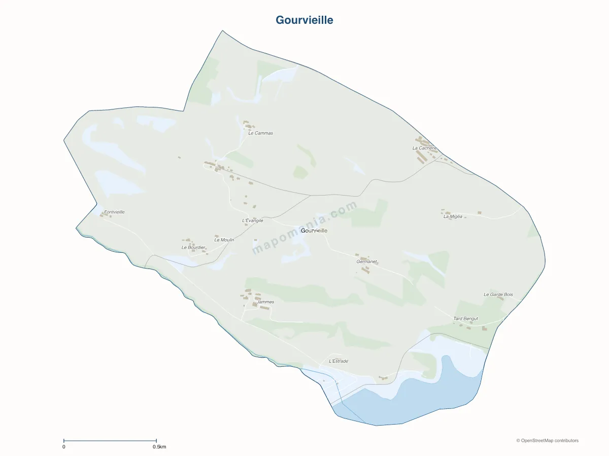 Carte de Gourvieille à personnaliser