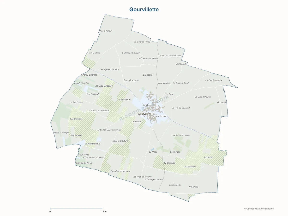 Carte de Gourvillette à personnaliser