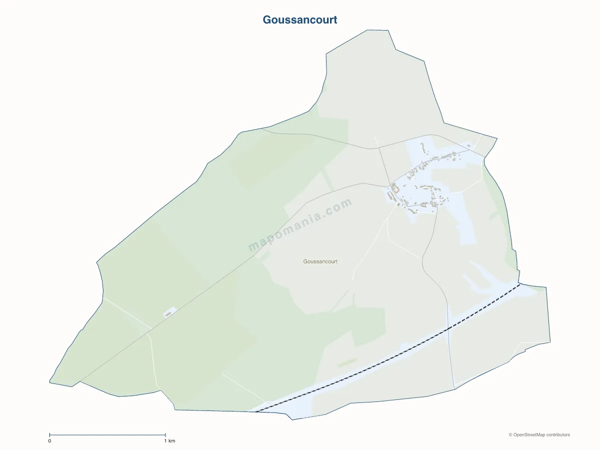 Carte de Goussancourt à personnaliser