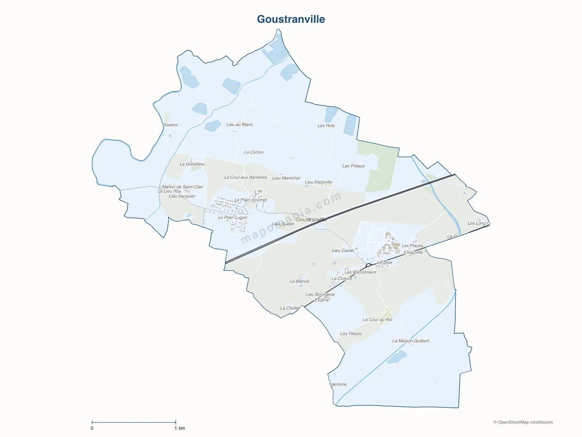Carte de Goustranville à personnaliser