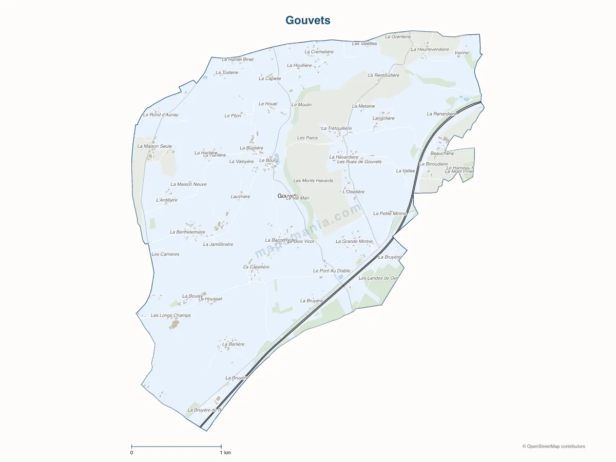 Carte de Gouvets à personnaliser