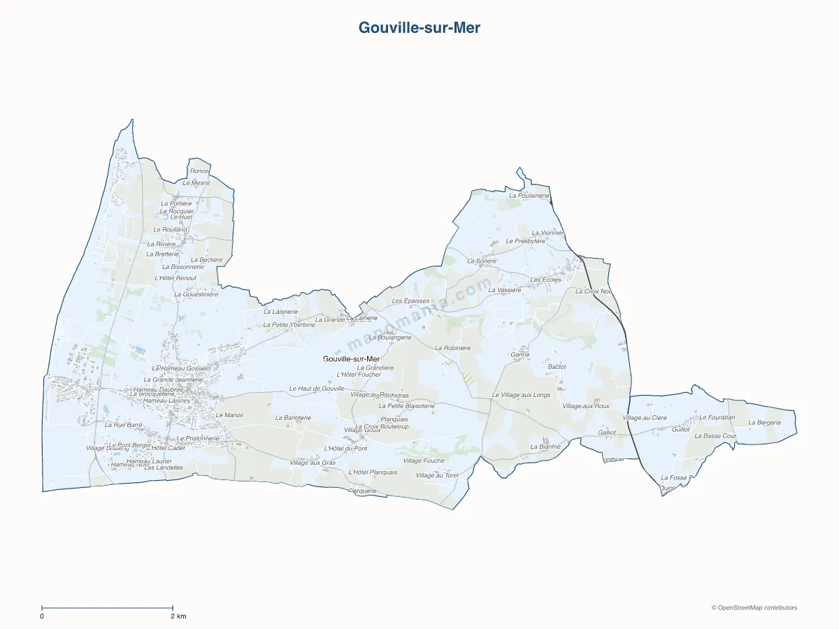 Carte de Gouville-sur-Mer à personnaliser