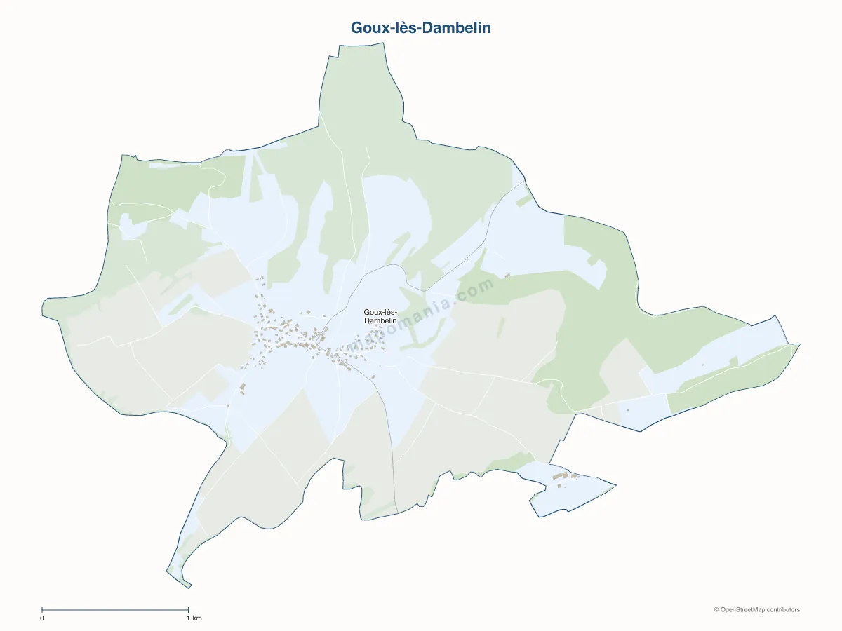 Carte de Goux-lès-Dambelin à personnaliser