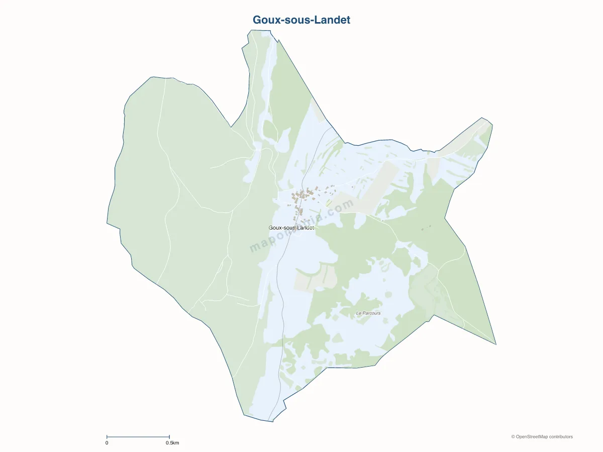 Carte de Goux-sous-Landet à personnaliser