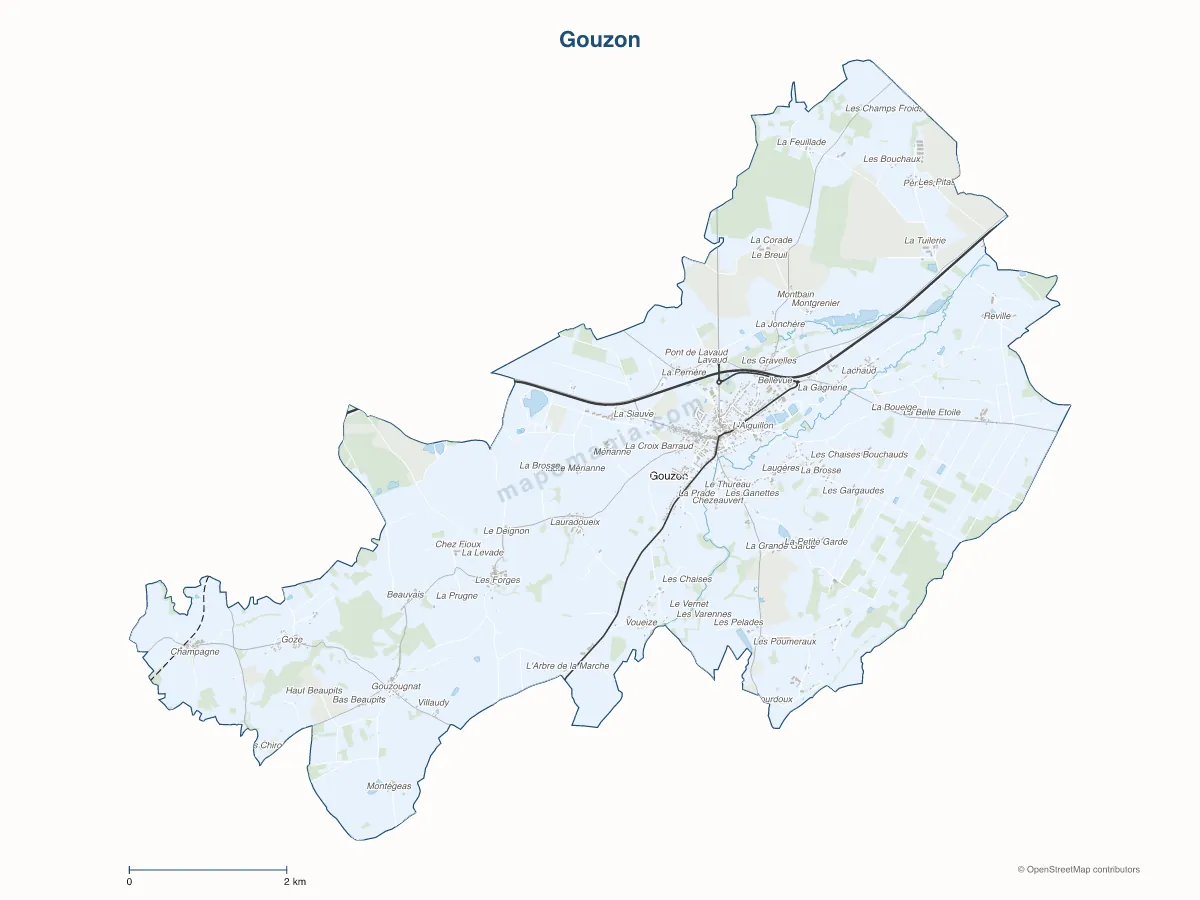 Carte de Gouzon à personnaliser