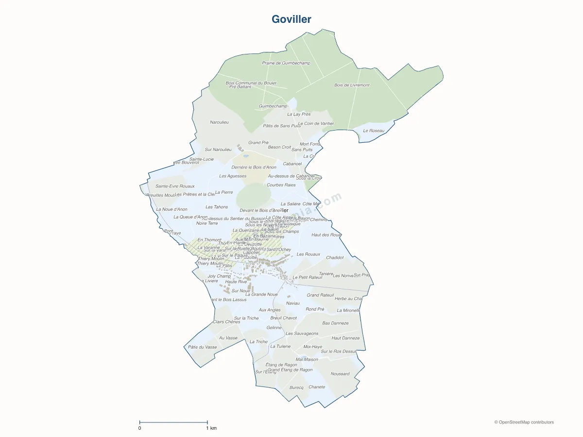 Carte de Goviller à personnaliser