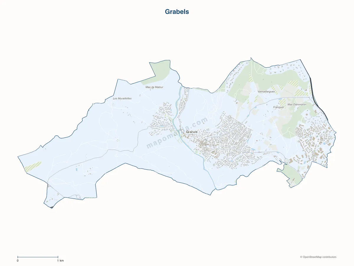 Carte de Grabels à personnaliser