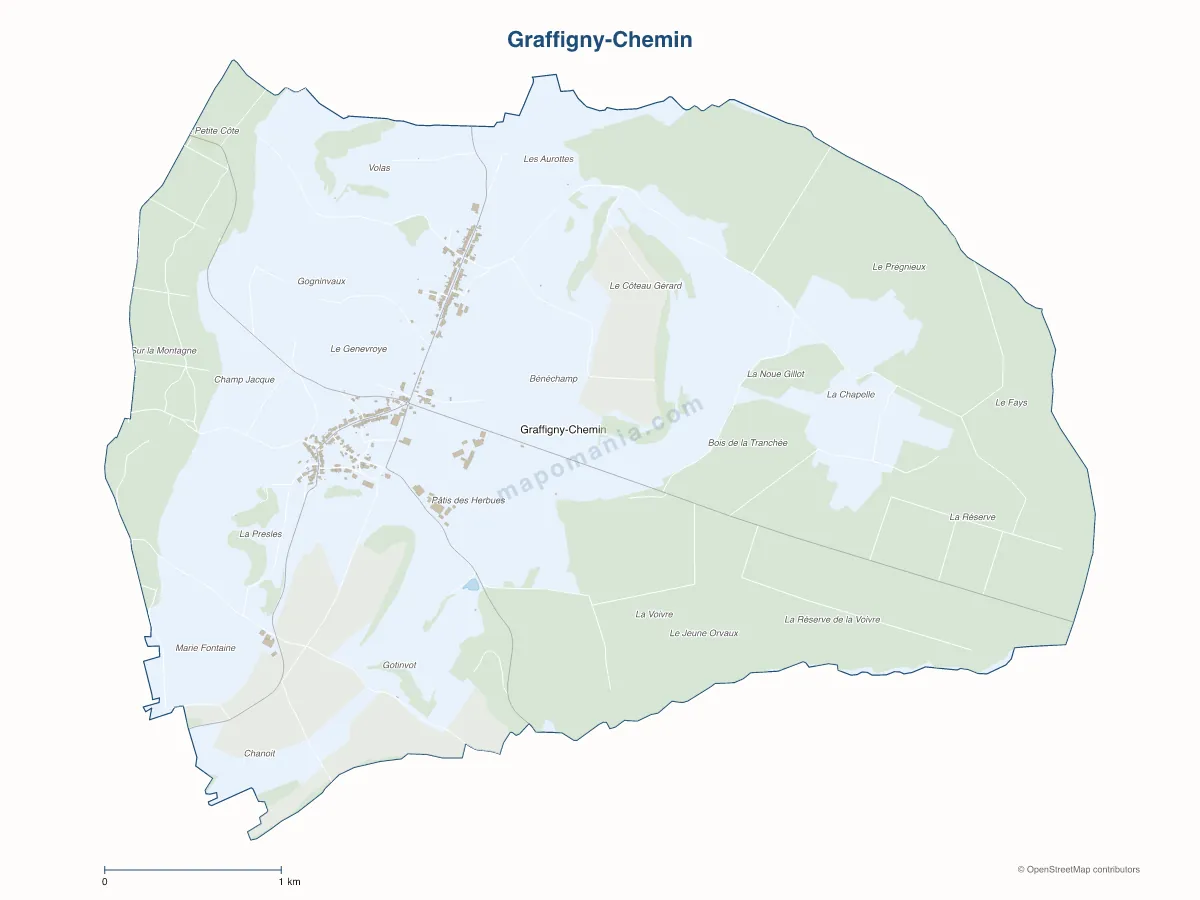 Carte de Graffigny-Chemin à personnaliser